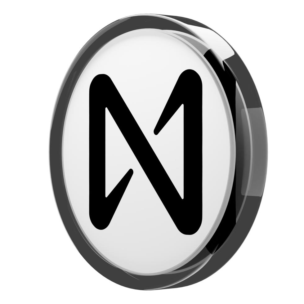 near-protocol-near-glass-crypto-coin-3d-illustration-free-png